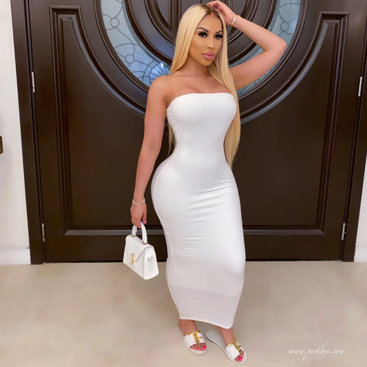 Strapless Bodycon Beach Maxi Dress For Women