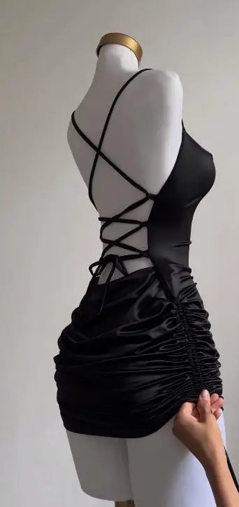 Women’s Lace-Up Halter Bodycon Dress For Summer Nights