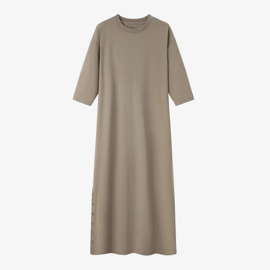 olive green Color Women’s Oversized Knit Dress Set – Casual A-Line Style